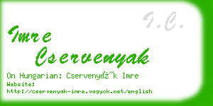 imre cservenyak business card